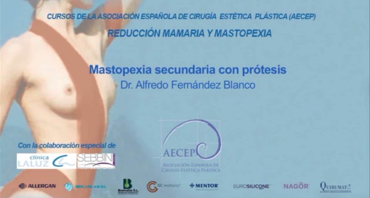 Certificado de un curso sobre la reducción mamaria y la mastopexia